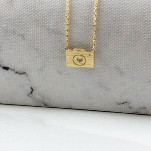 Dainty Camera Gold Necklace